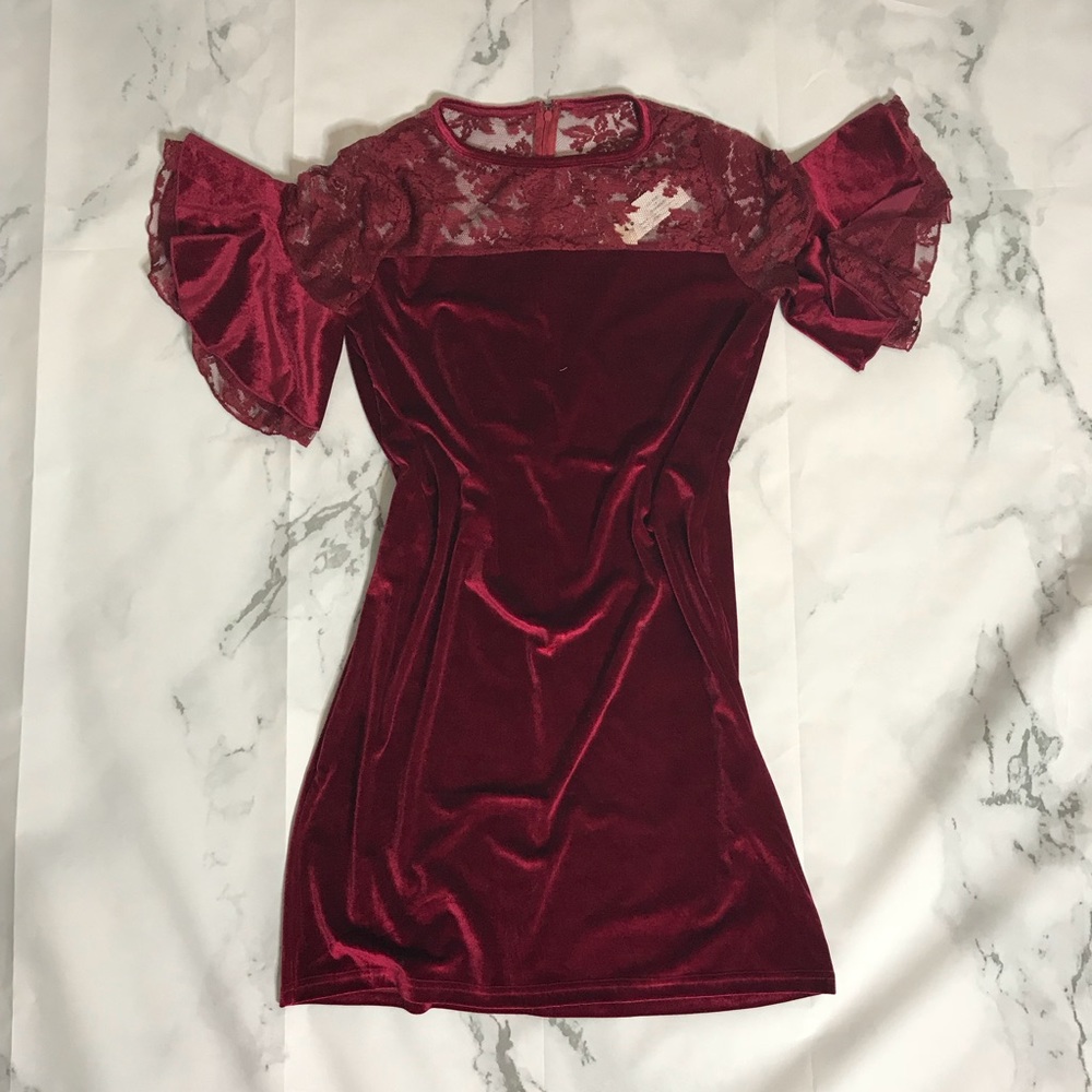 Plus Size Red Velvet Dress