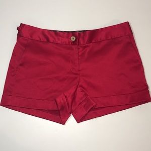 Satin Red Shorts