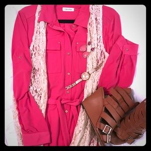 Calvin Klein button down collar dress