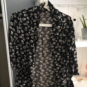 B&w flower kimono