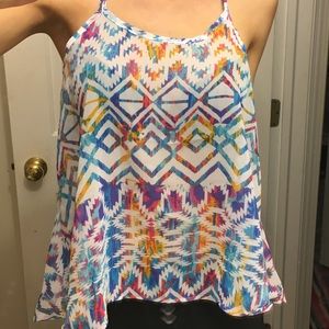 neon tribal print top