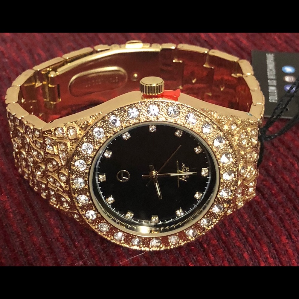 Luxury Gold Plated Lab Diamond Watch