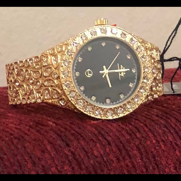 TECHNOPAVE Accessories Luxury Gold Plated Lab Diamond Watch Poshmark