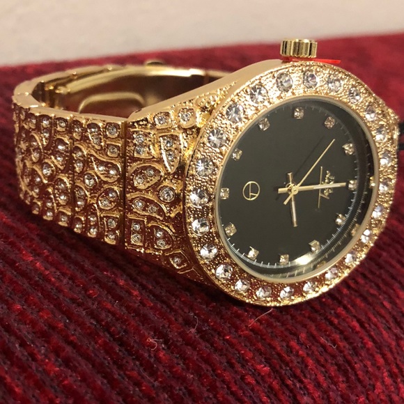 TECHNOPAVE Accessories Luxury Gold Plated Lab Diamond Watch Poshmark