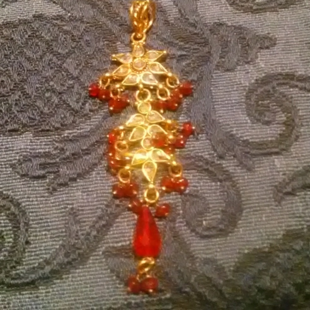 Bollywood inspired earrings and matching pendant