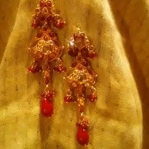 Bollywood inspired earrings and matching pendant