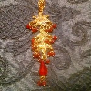 Bollywood inspired earrings and matching pendant