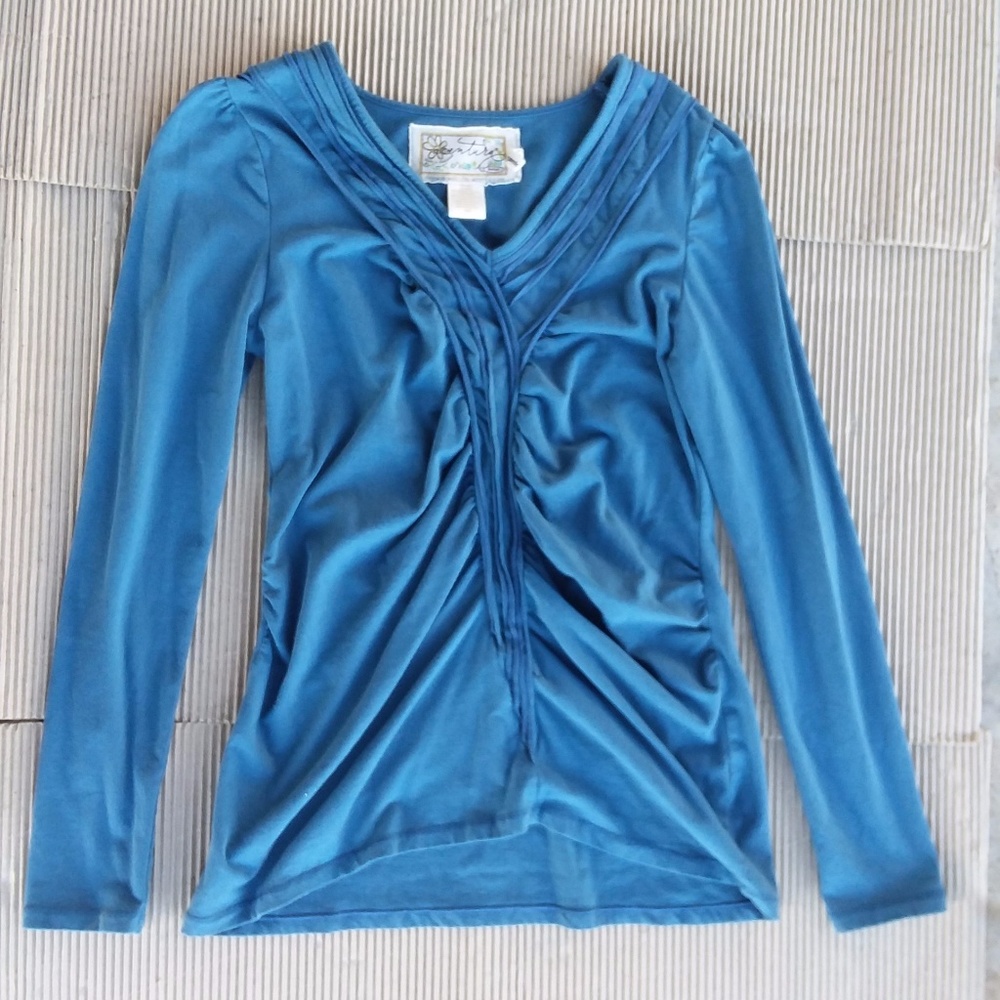 Top M Blue Shirt Sleeves