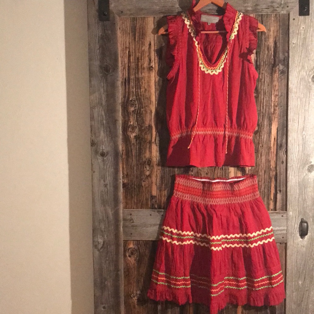 Double d ranch wear matching shirt and skirt