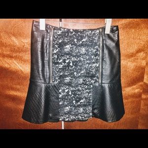 Walter Baker Black leather mini skirt