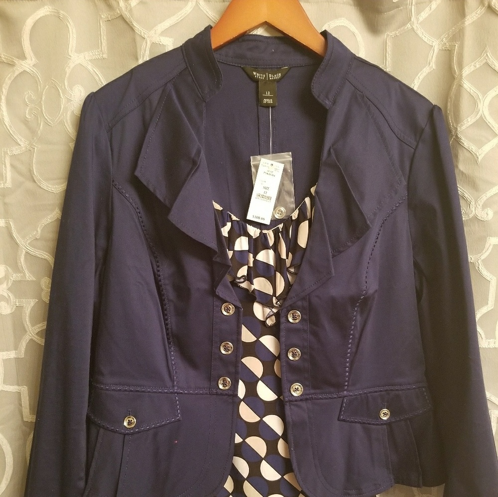WHBM Navy Jacket and Matching Tank