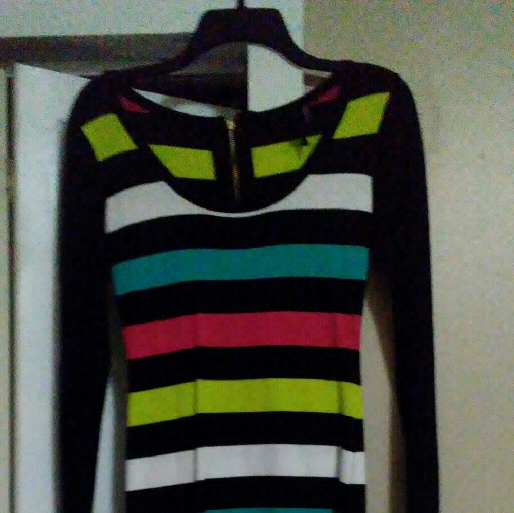 Multi-colored sweater dress