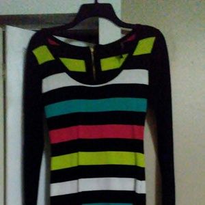 Multi-colored sweater dress