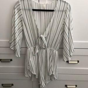 Black and White Stripe Romper
