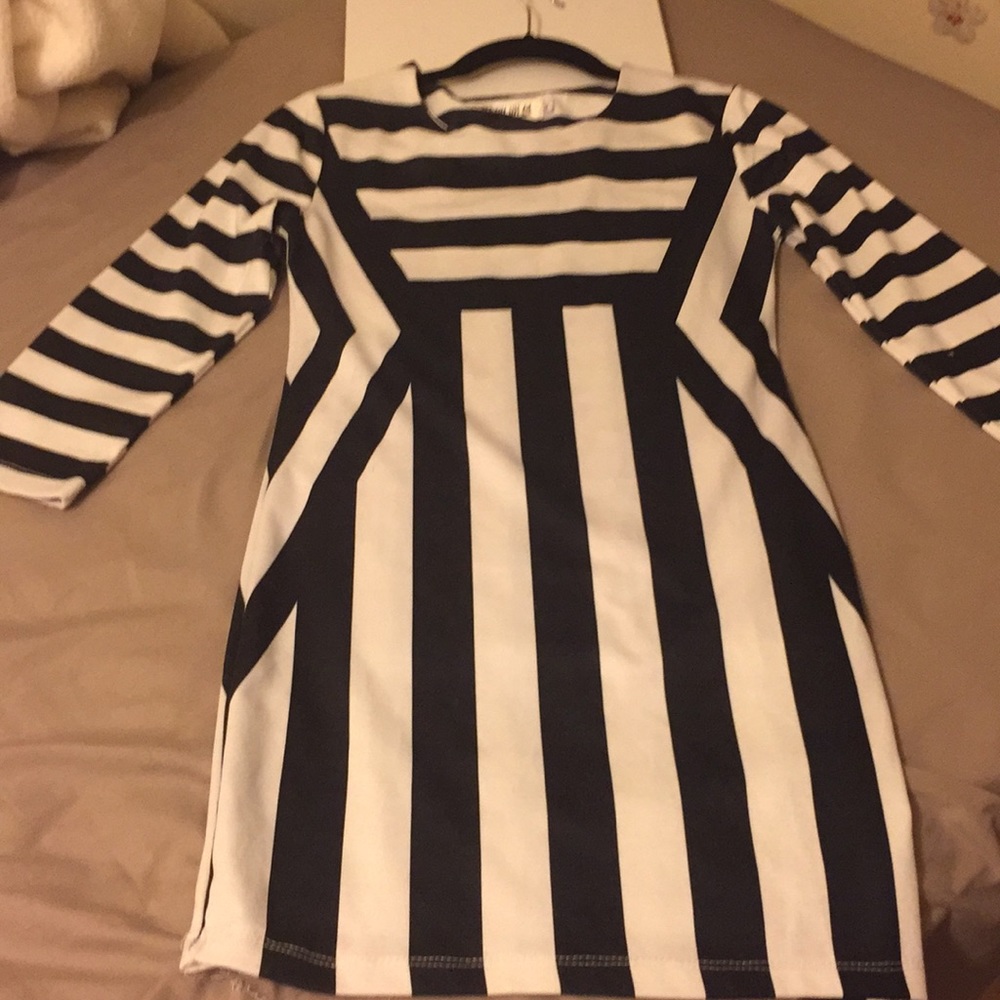Black and white imported dress