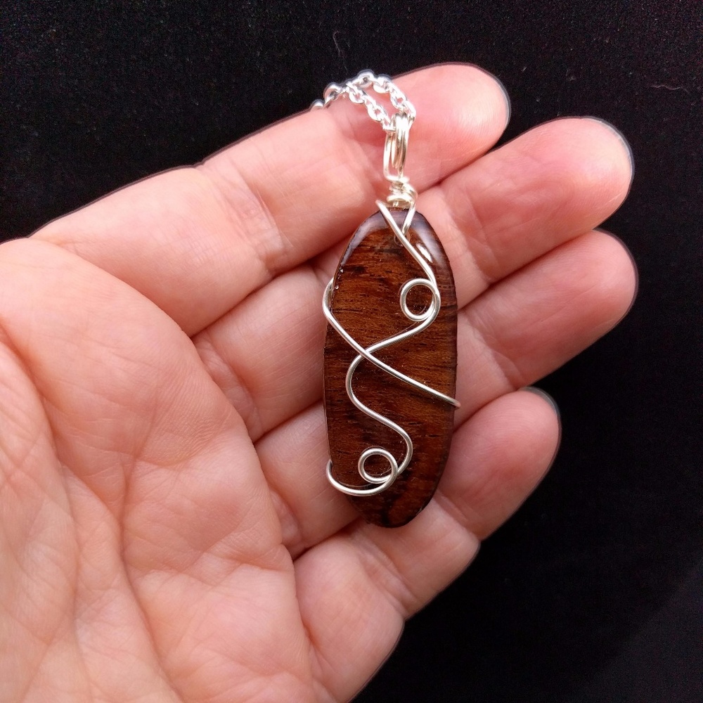 Wood and resin pendant