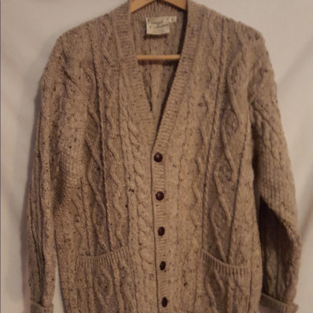 Mixed Cable Button-Front Cardigan