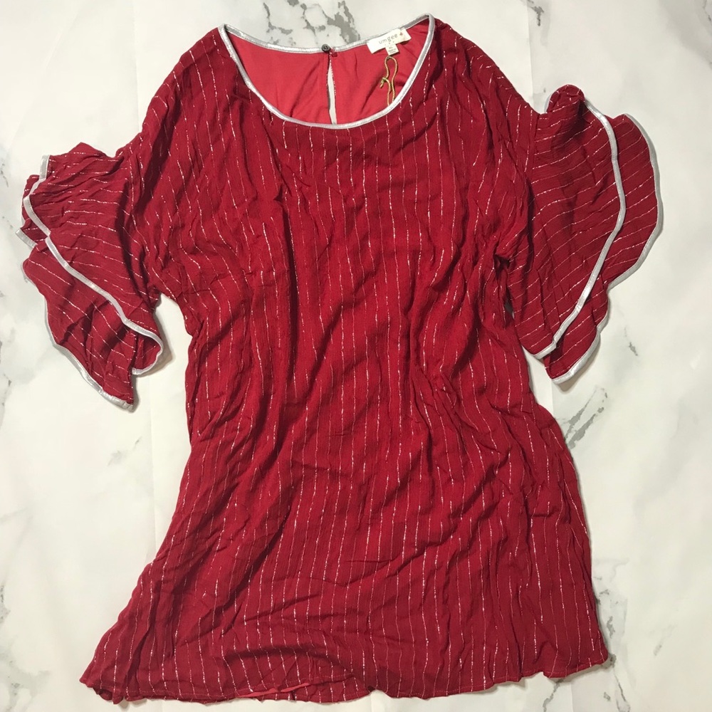 Red and Silver Shift Dress