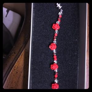 Baby 4 inch Red Roses Bracelet