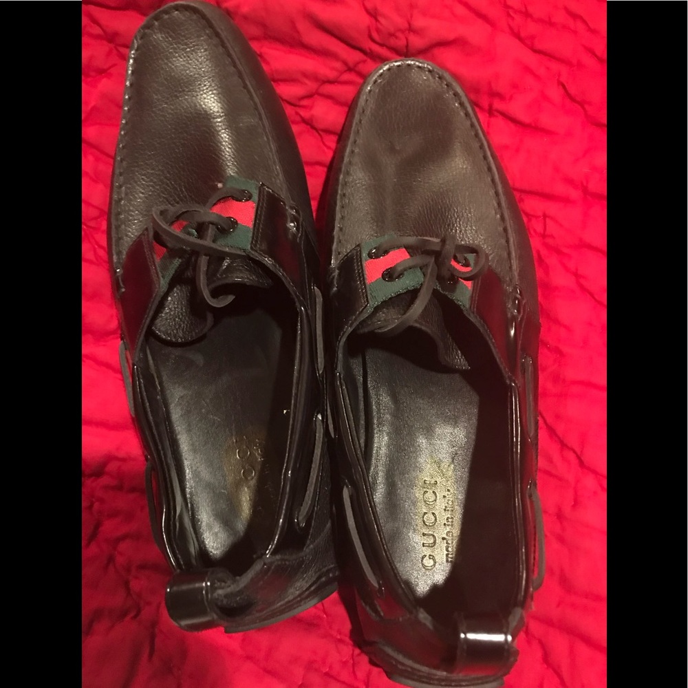 Men’s Never Worn Black Gucci Boat Shoe