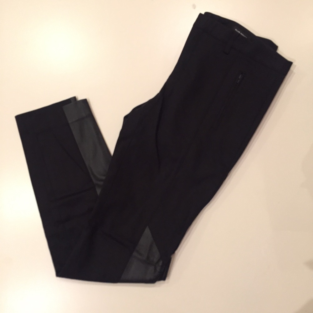 Club Monaco leather panel slacks