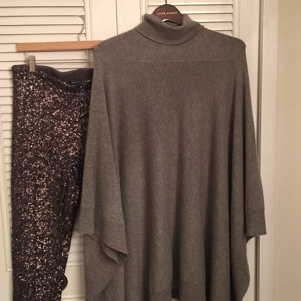 RL cashmere turtleneck poncho
