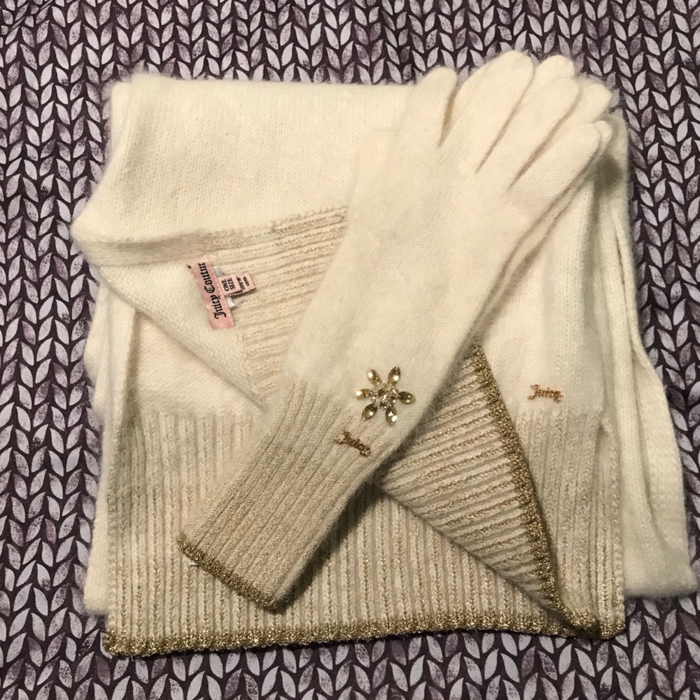 Juicy Couture scarf and mittens
