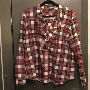 Ralph Lauren Plaid Ruffle shirt