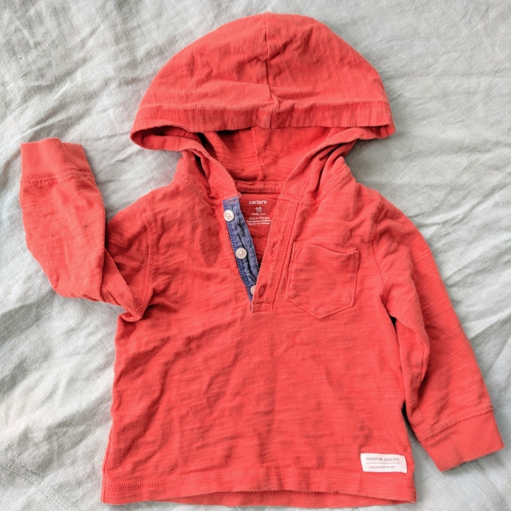 Carter's Orange Long-sleeve Hooded Tee