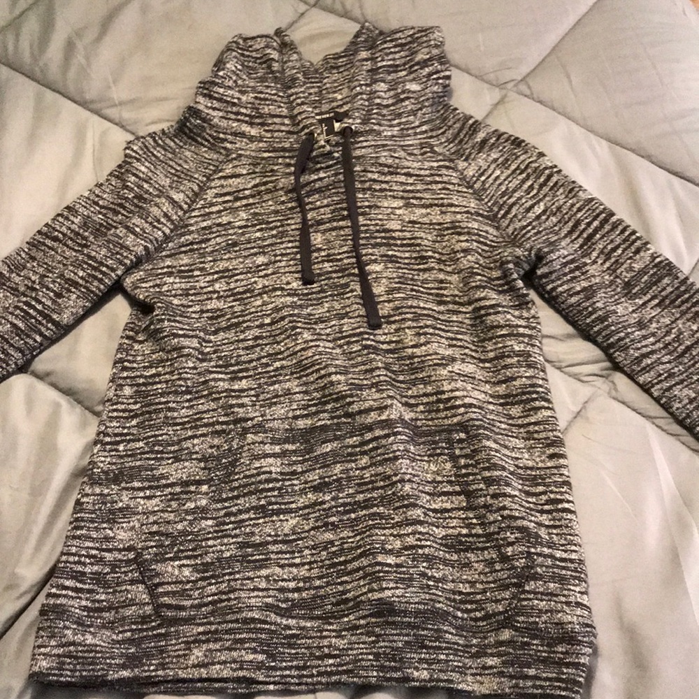 Grey and black hoodie