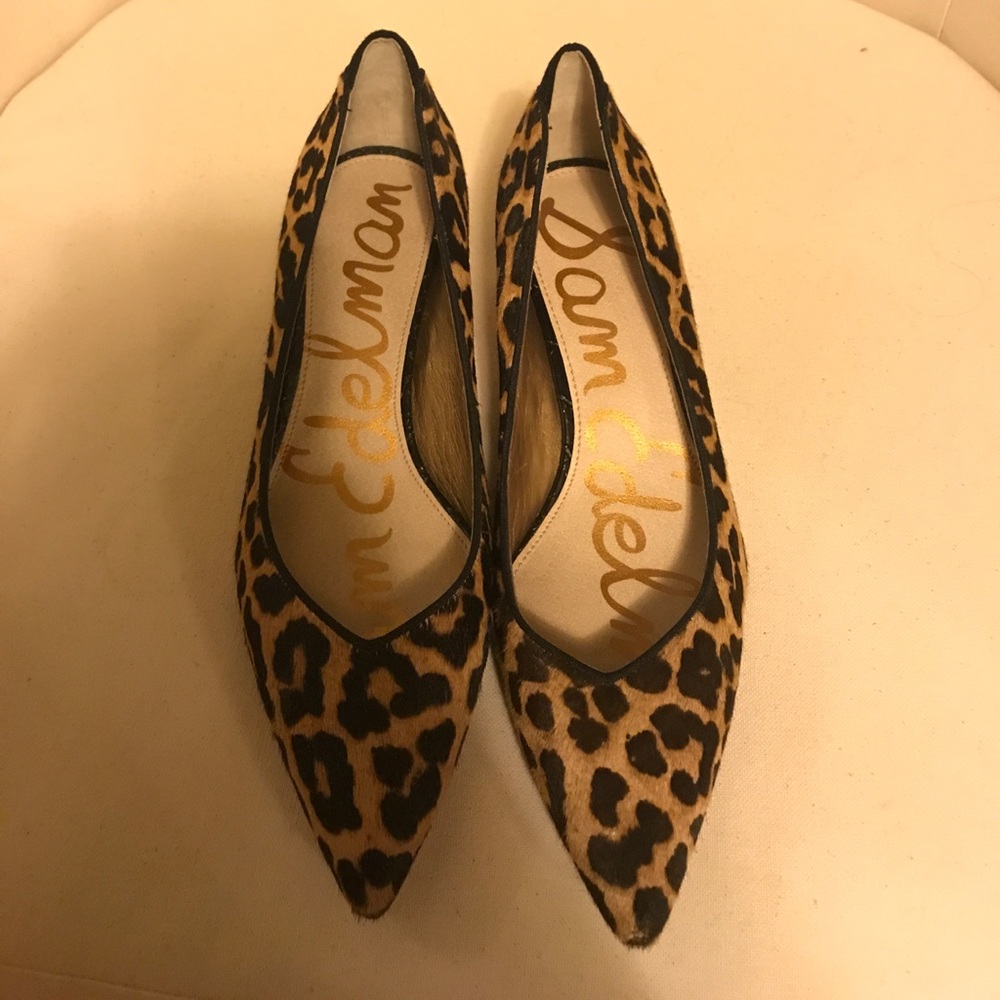 SAM EDELMAN LEOPARD SLIDES SZ 8