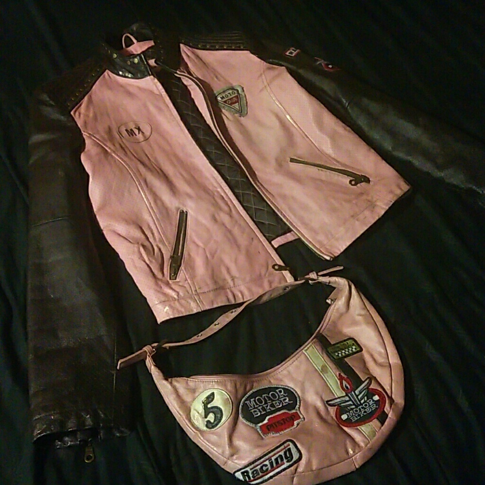 Rare wilsons leather ladies motorcycle jt &purse