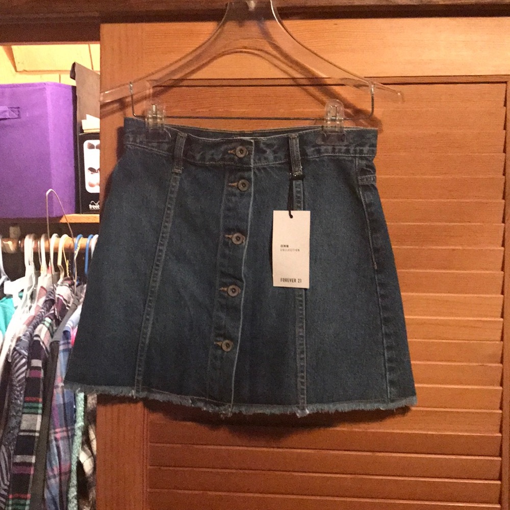 Button down jean skirt