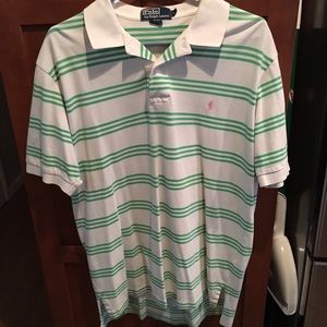 Men’s size L Ralph Lauren white and green polo