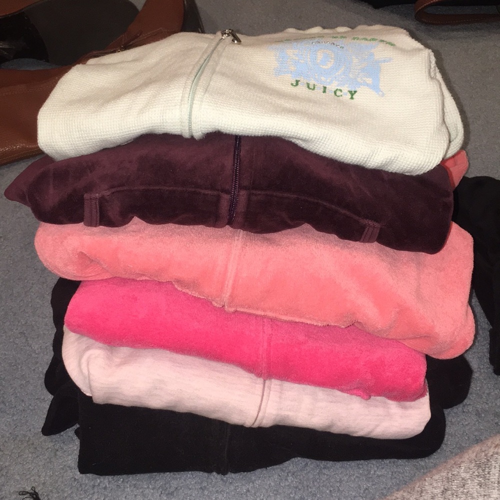 Juicy zip ups, various colors all size small