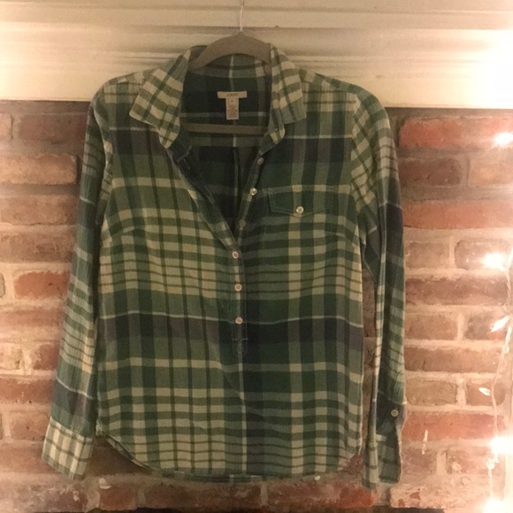 JCrew plaid spun-cotton shirt - Picture 1 of 4