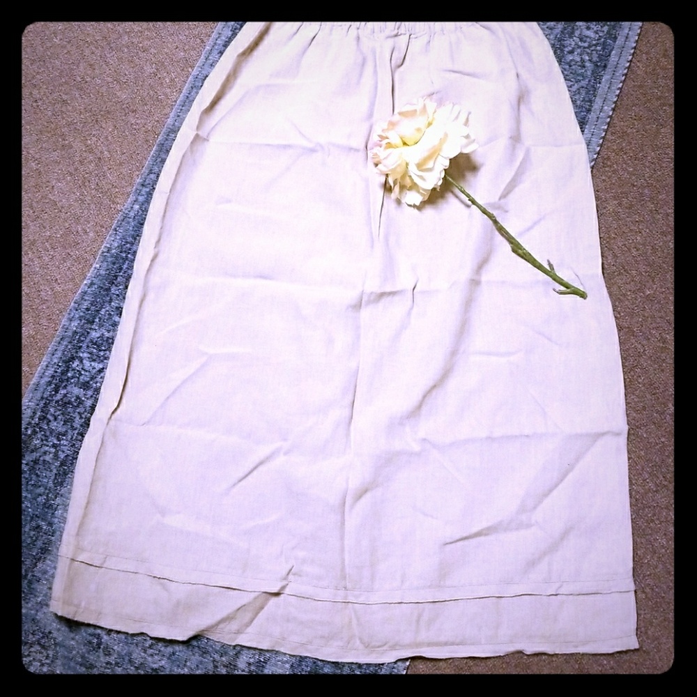 Tan linen skirt