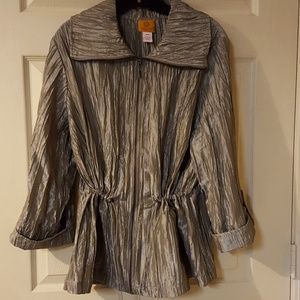 Ruby Rd Woman Silver Zip Jacket