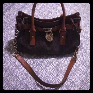 Small Hamilton MK brown logo bag
