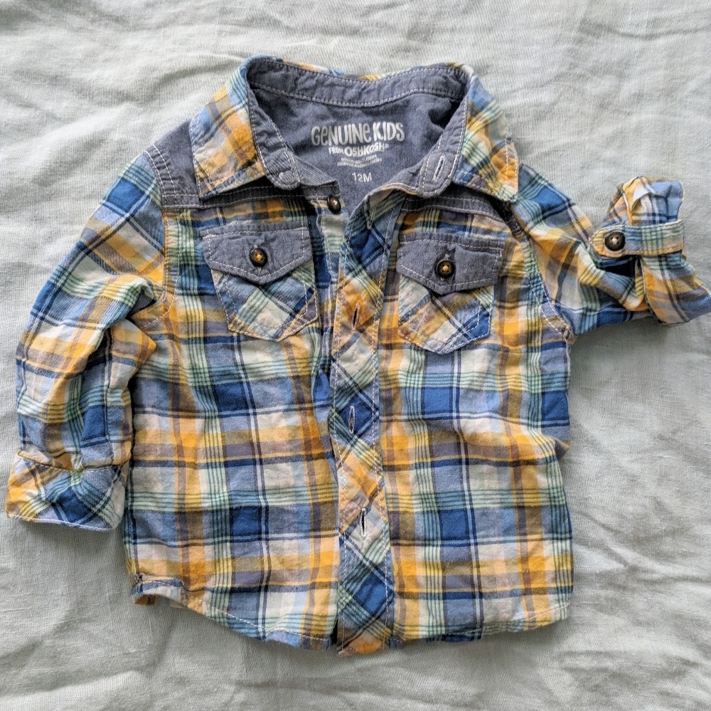Oshkosh Plaid Button-front Shirt