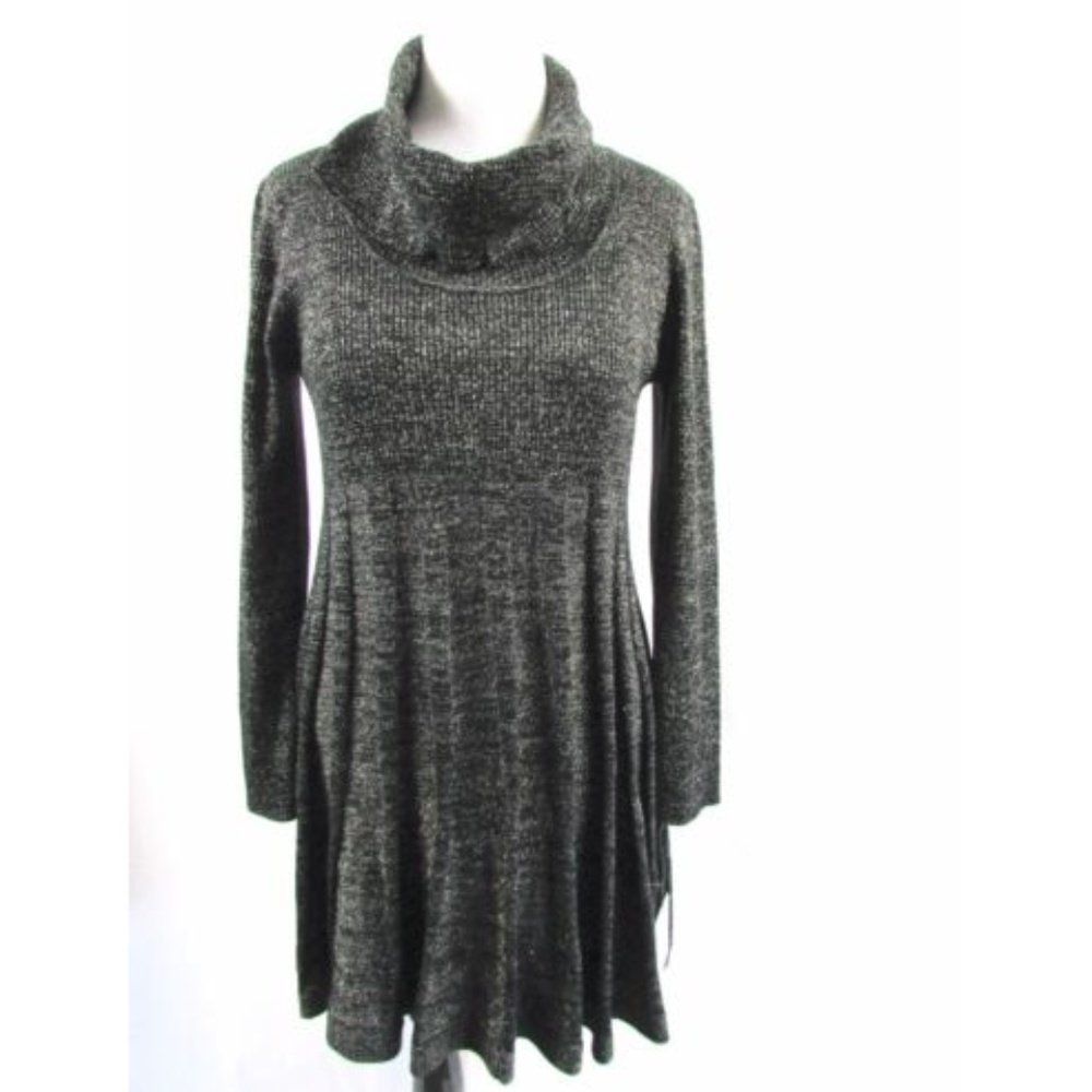 Calvin Klein Black Metallic Sweater Dress FINAL