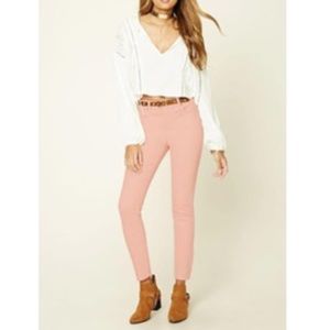 F21 high waisted light pink skinny pants/jeans