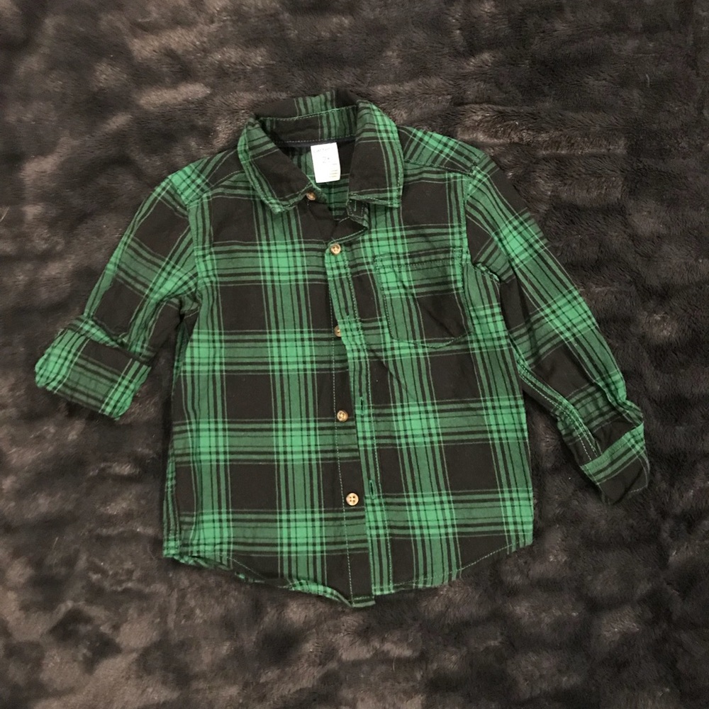 Green Plaid Button Up