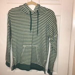 Green and white stripped hoodie!