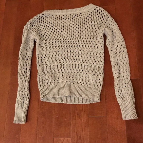 American Eagle Gray Crochet Knit Top Size XS - Picture 3 of 4