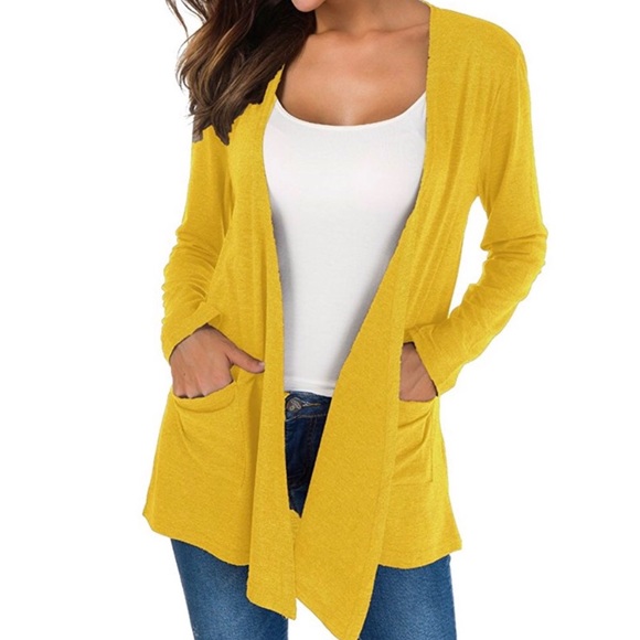 ‘Elora’ Yellow Cardigan With Pockets - Picture 3 of 7