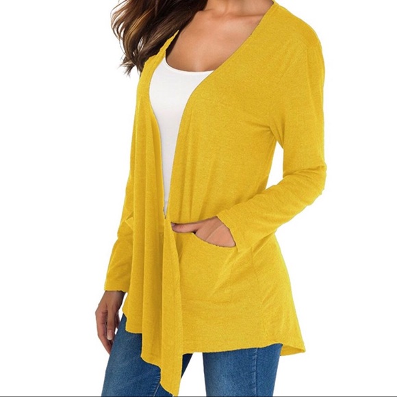 ‘Elora’ Yellow Cardigan With Pockets - Picture 4 of 7