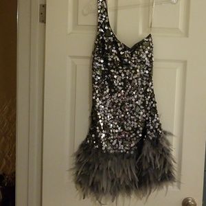 Sequins and Feathers Cocktail dresd