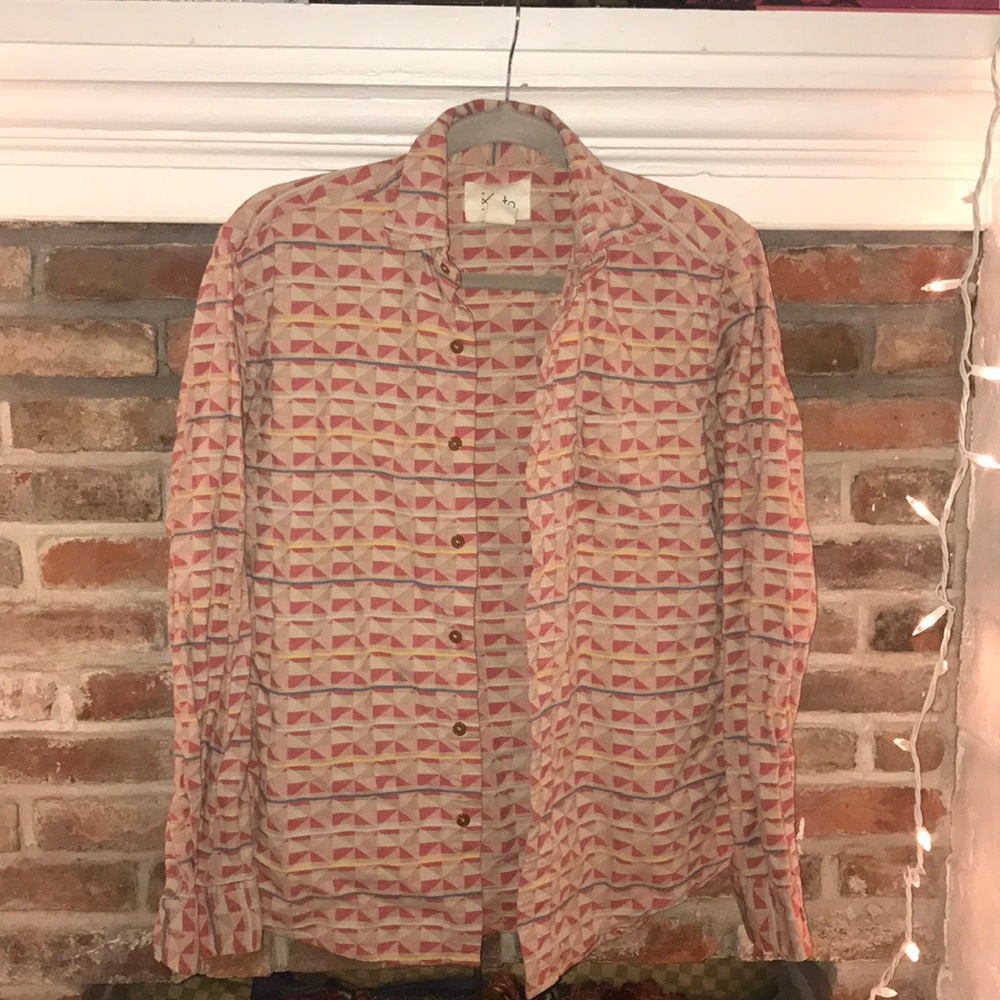 Pink patterned flannel shirt