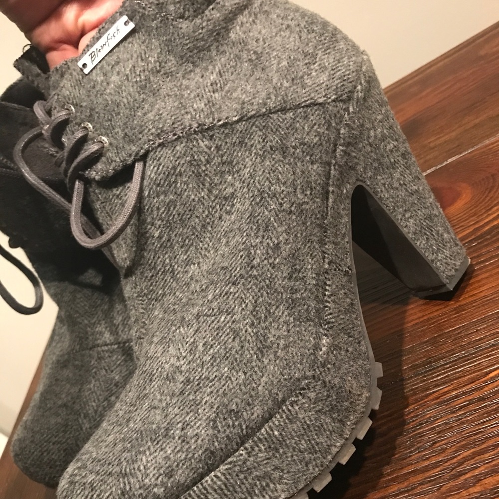 Grey sweater booties